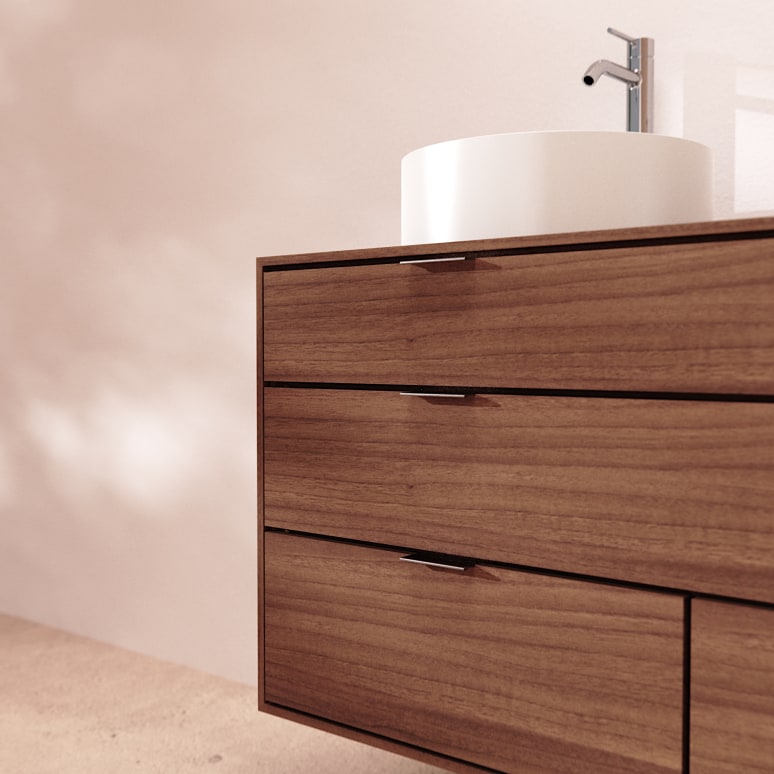 Senson - Mobile da bagno in noce massello 120 cm