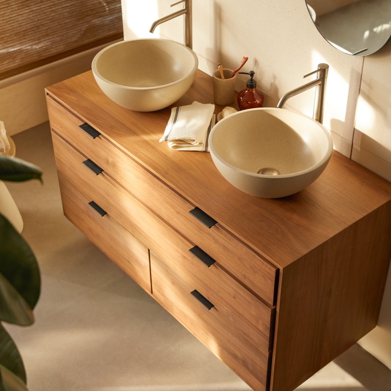 Senson - Solid walnut bathroom unit 120 cm