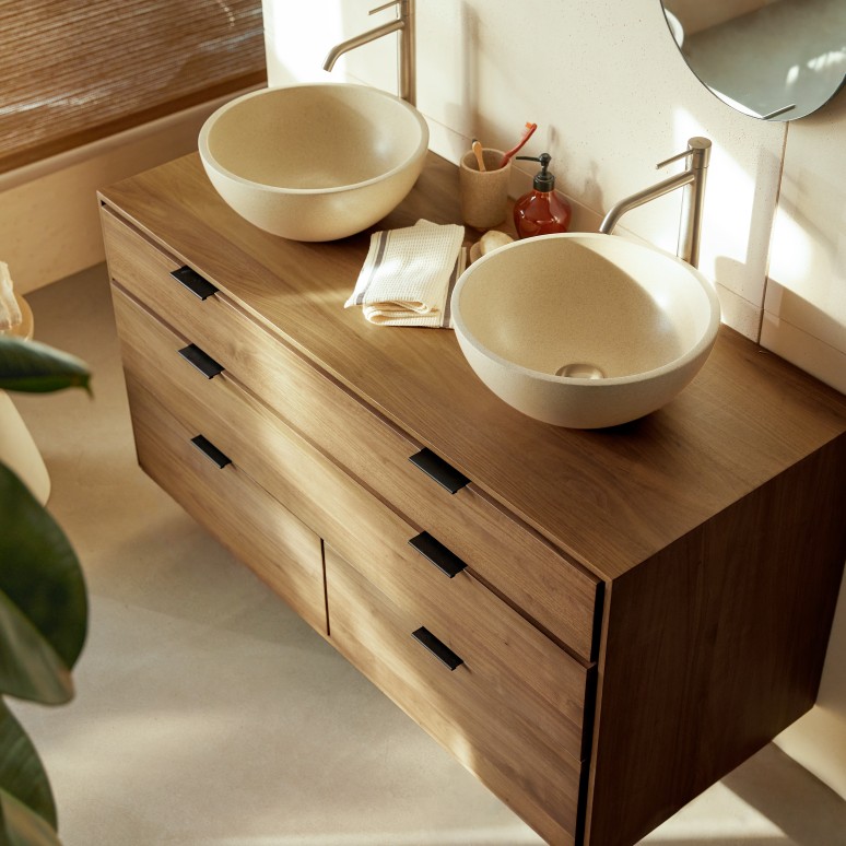 Senson - Mobile da bagno in noce massello 120 cm