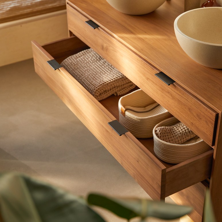 Senson - Solid walnut bathroom unit 120 cm