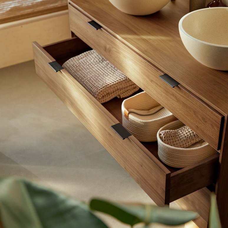 Senson - Mobile da bagno in noce massello 120 cm