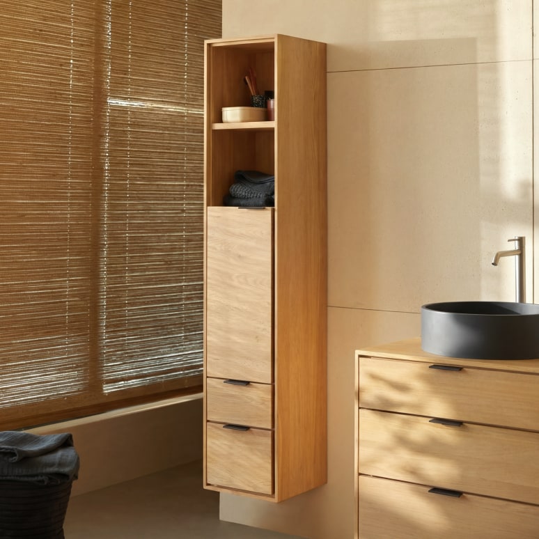 Senson - Solid oak tall cabinet