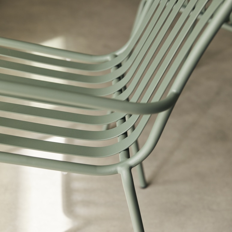 Gaby - Fauteuil in groen metaal