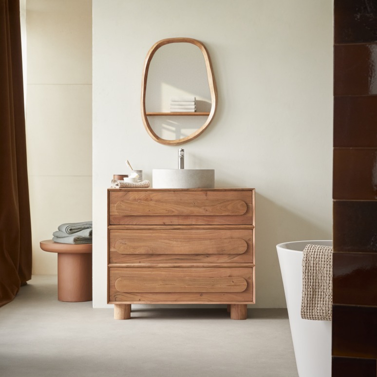 Olga - Meuble de salle de bain en Acacia massif 90cm