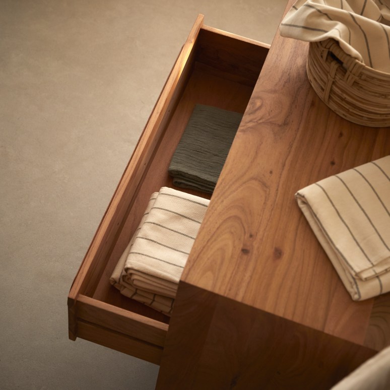 Olga - Solid acacia storage unit 90 cm