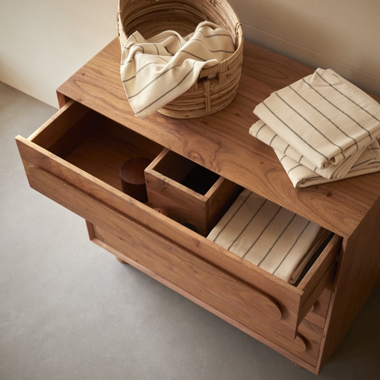 Olga -  Meuble de rangement en Acacia massif 90cm