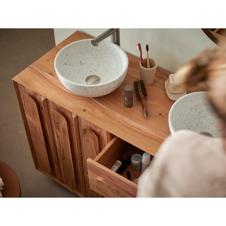 Olga - Solid acacia bathroom vanity 120 cm