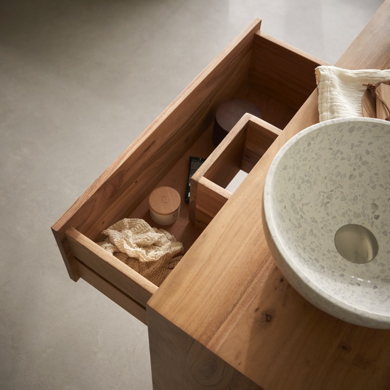 Olga - Solid acacia bathroom vanity 120 cm