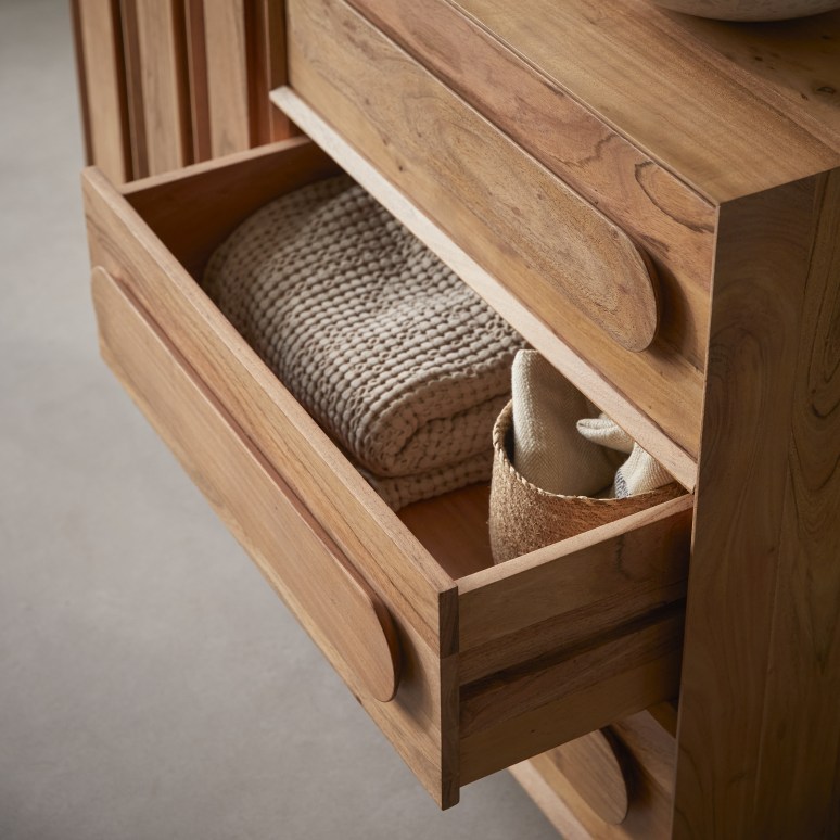 Olga - Solid acacia bathroom vanity 120 cm