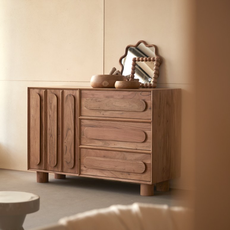 Olga - Meuble de rangement en acacia massif 120 cm