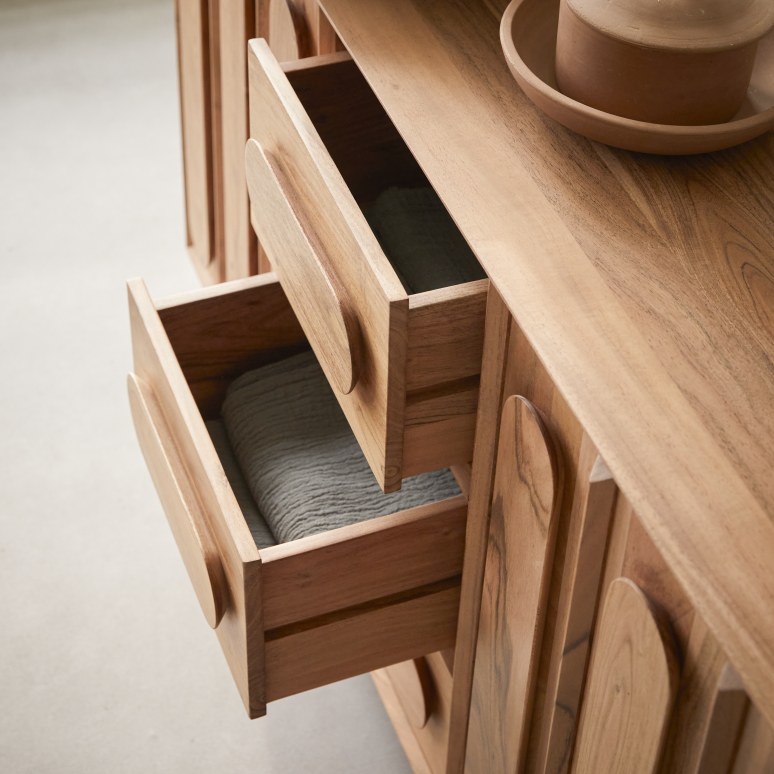 Olga - Solid acacia storage unit 145 cm