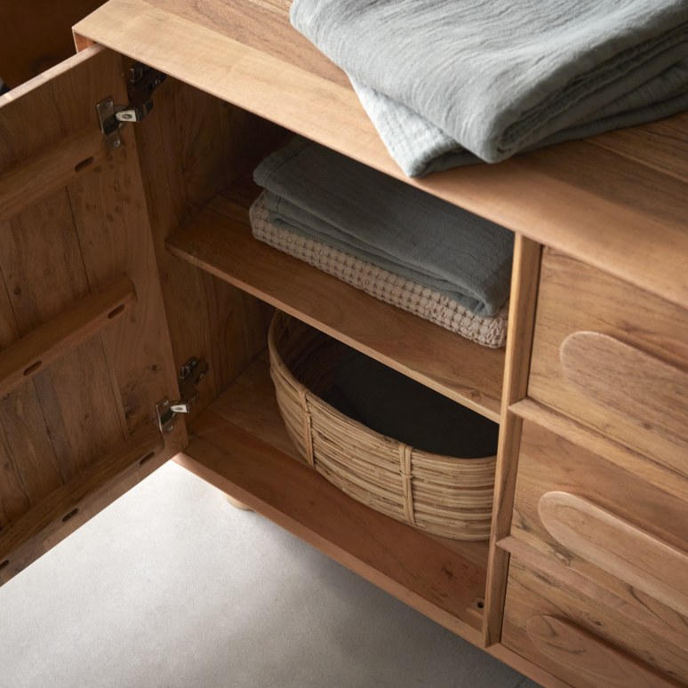 Olga - Solid acacia storage unit 145 cm