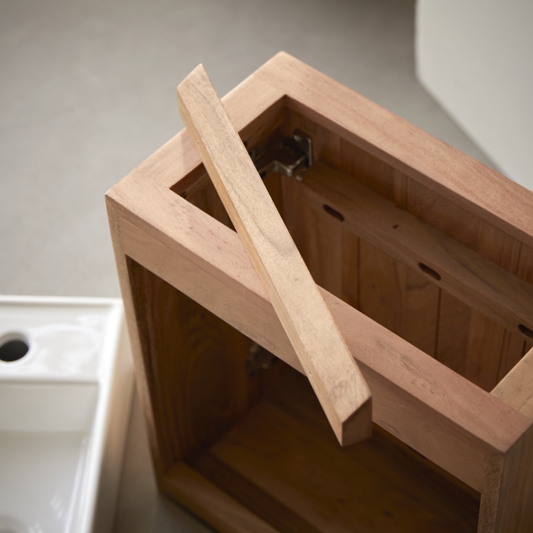 Olga - Mobile da bagno in legno massello di acacia e ceramica 40 cm