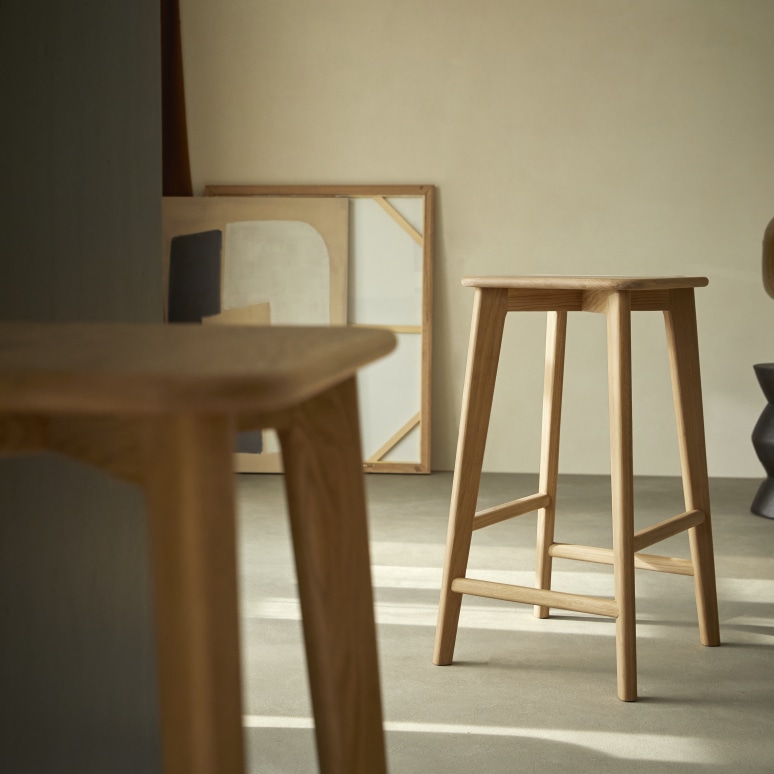 Abel - Solid oak bar stool