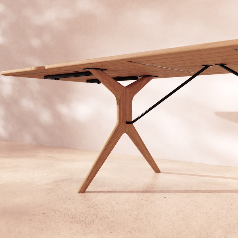 Martin - Table extensible en chêne massif 6-12 pers.