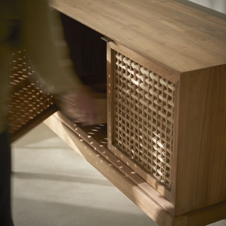 Tridi - Anrichte aus massivem Recycling-Teakholz 150 cm