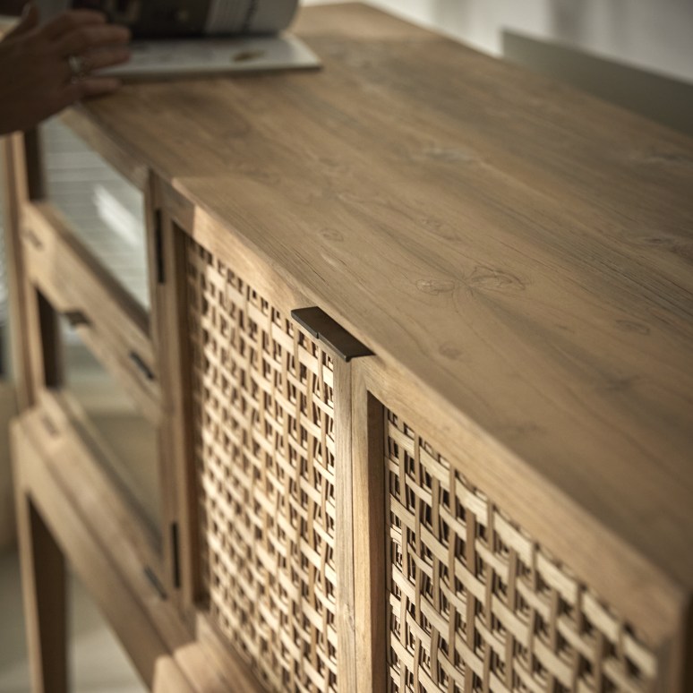 Tridi - Anrichte aus massivem Recycling-Teakholz 150 cm