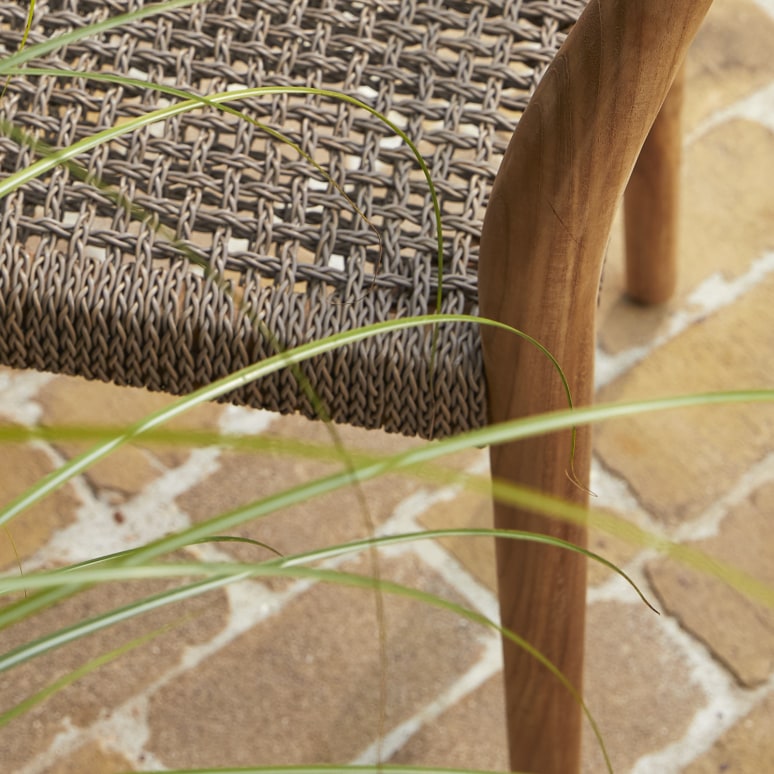 Lily - Chaise de jardin en teck massif et cordage