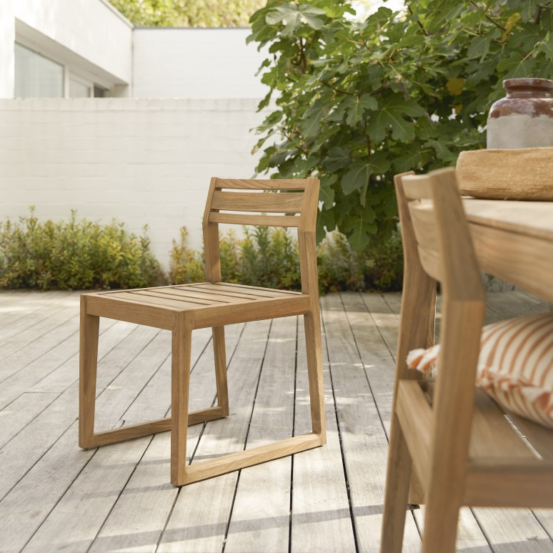 Vasco - Gartentisch aus aus recyceltem massivem Teak 4 Stühle