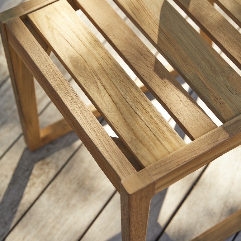 Vasco - Ensemble de jardin en teck massif recyclé 4 chaises