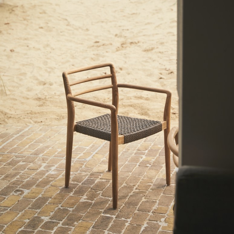 Lily - Fauteuil de jardin en teck massif et cordage