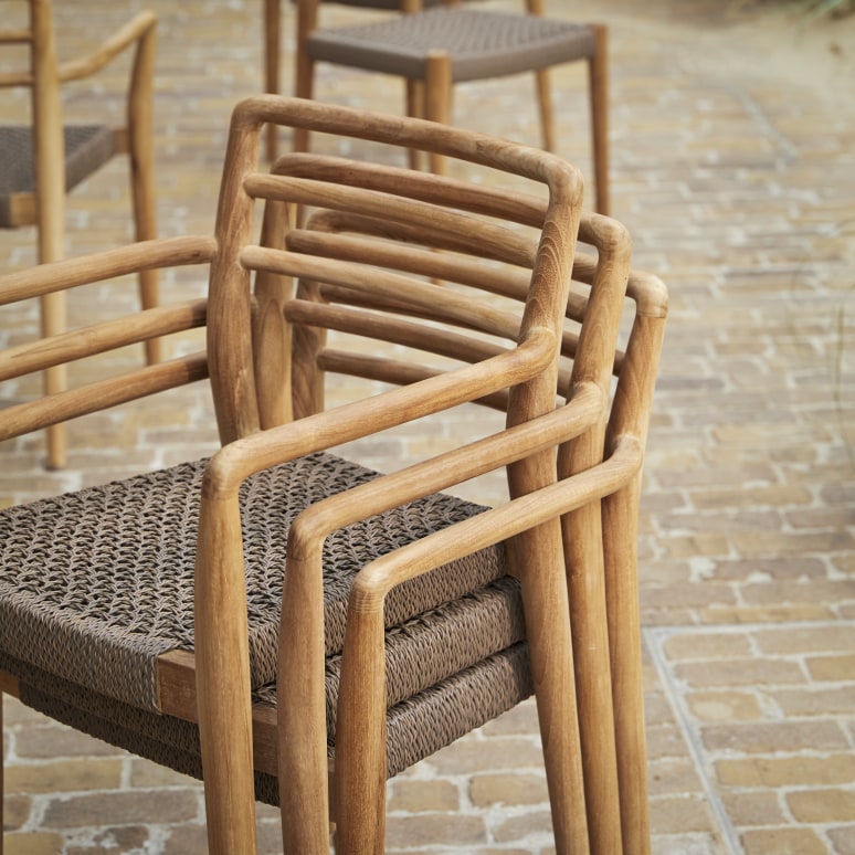 Lily - Fauteuil de jardin en teck massif et cordage