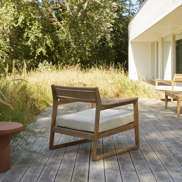 Vasco - Sillón de jardín de teca maciza reciclada