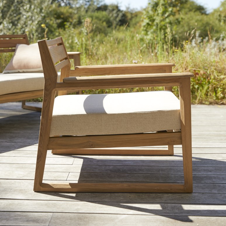 Vasco - Sillón de jardín de teca maciza reciclada