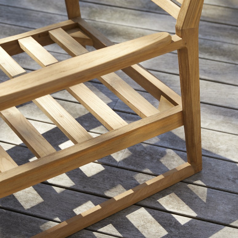 Vasco - Sillón de jardín de teca maciza reciclada