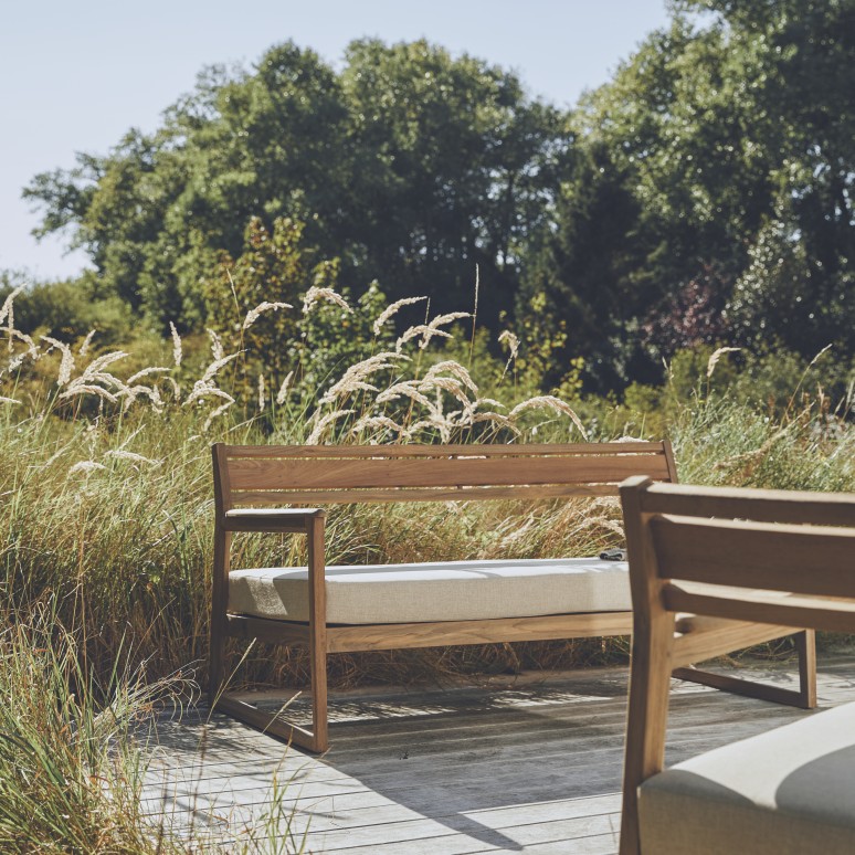 Vasco - Banquette de jardin en teck massif recyclé