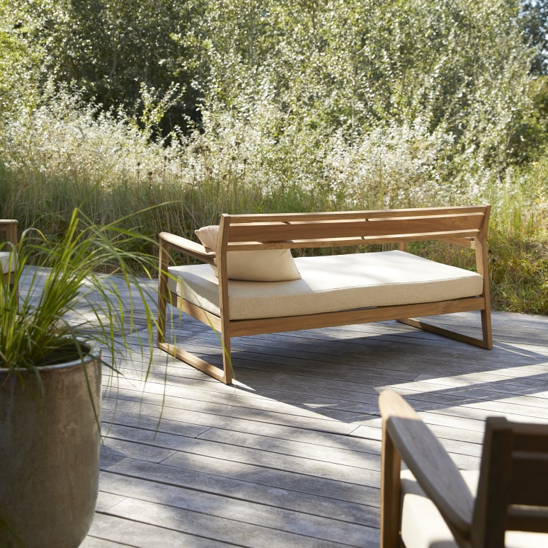 Vasco - Banquette de jardin en teck massif recyclé