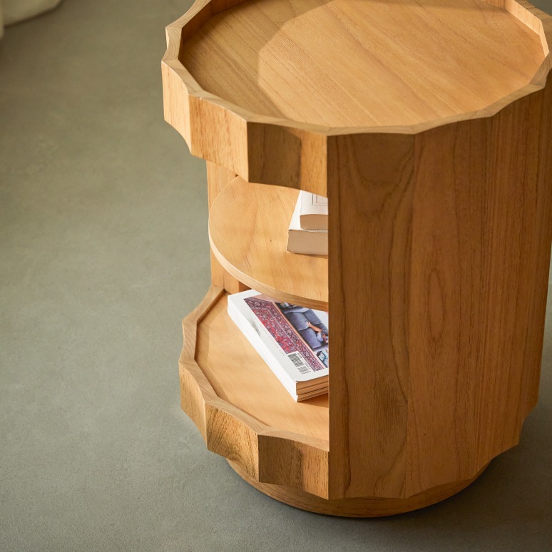Andréa - Solid mindi wood side table