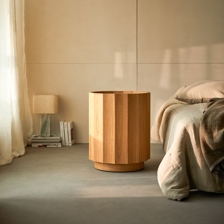 Andréa - Bedside table in solid mindi wood