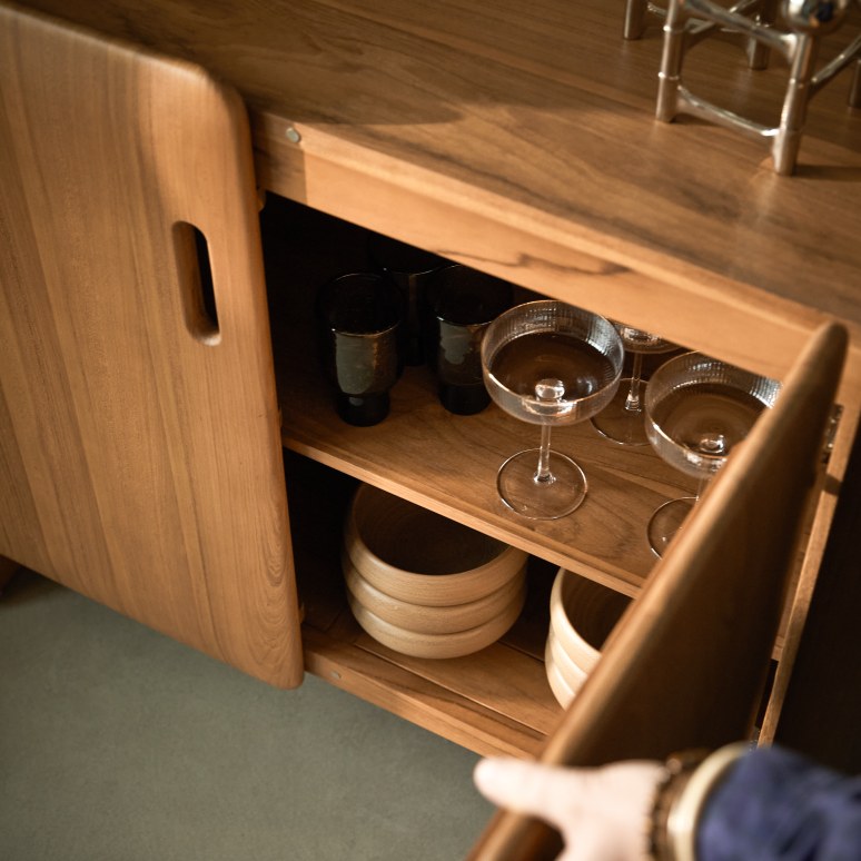 Marco - Sideboard aus massivem Teakholz, 180 cm