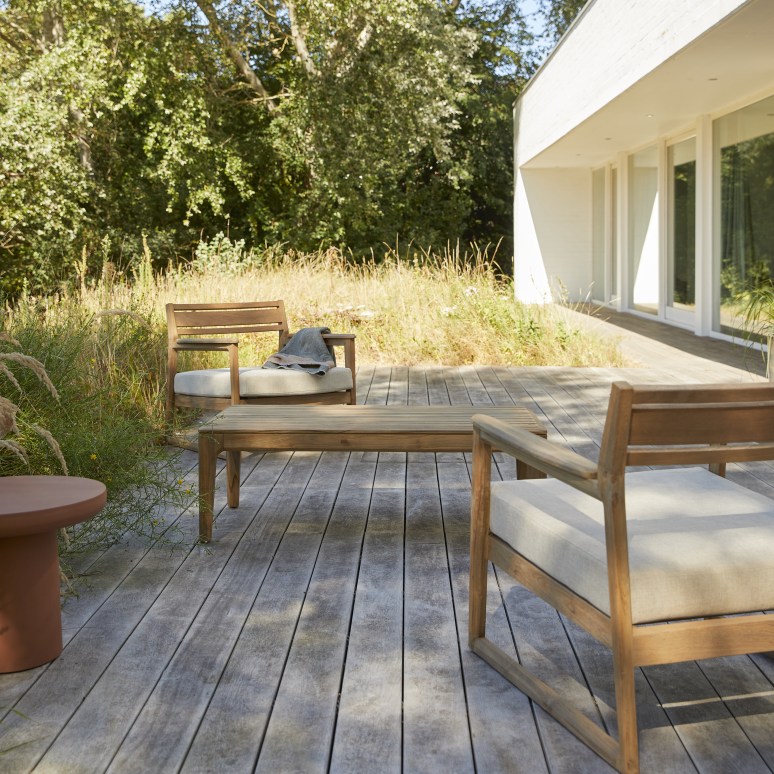 Vasco - Tavolino da giardino in teak massello riciclato