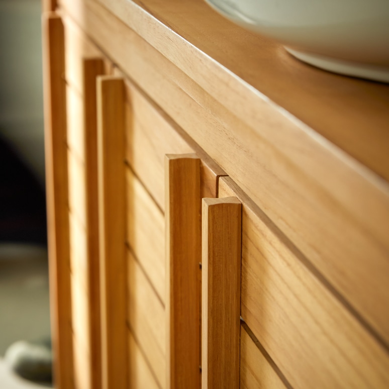 Rose - Solid teak vanity unit 125 cm