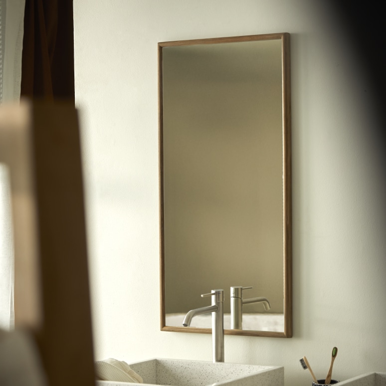 Paco - Miroir salle de bain en teck recyclé 80x40 cm