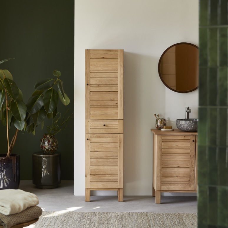 Soho - Mobile contenitore a colonna in rovere massello