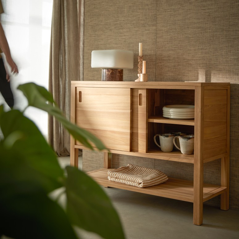 Anton - Sideboard aus massivem Teakholz 100 cm