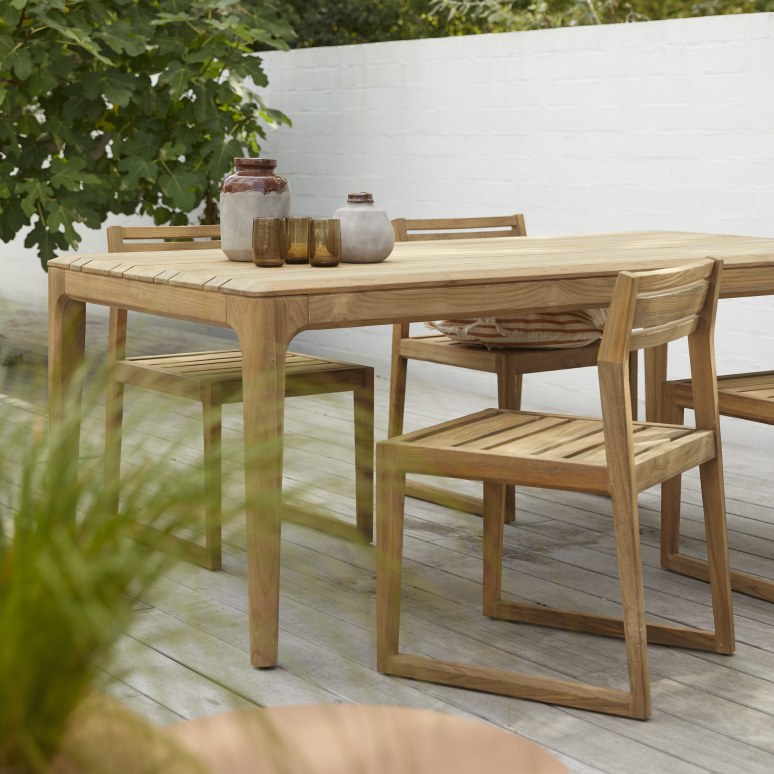 Vasco - Solid recycled teak Garden set, 4 chairs