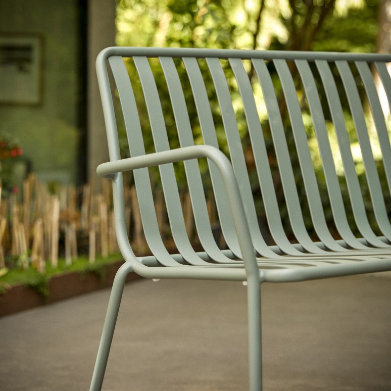 Gaby - Panca da giardino in metallo verde 2 posti