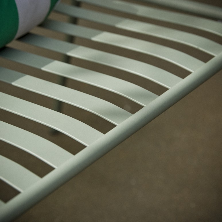 Gaby - Banco de jardín de metal verde de 2 plazas