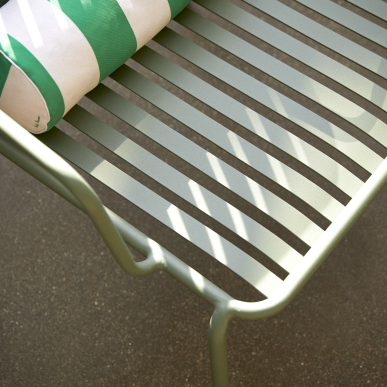 Gaby - 2-seater green metal garden bench