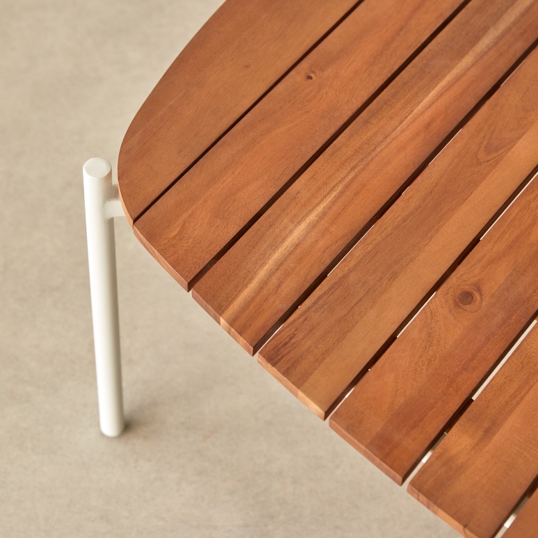 Luca - Solid acacia and metal garden coffee table