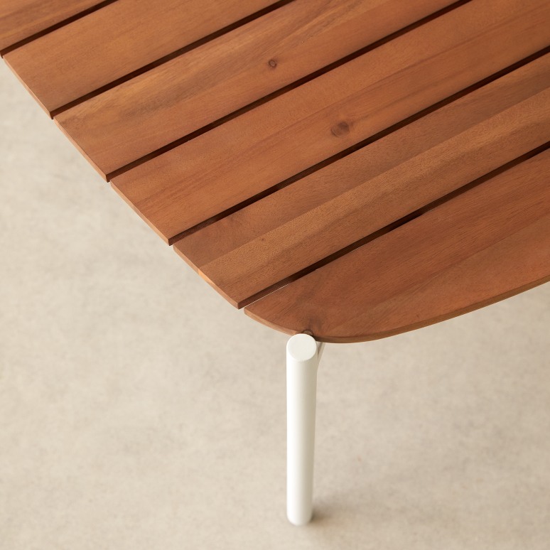 Luca - Solid acacia and metal garden coffee table