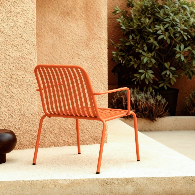 Gaby - 2-seater orange metal lounge set