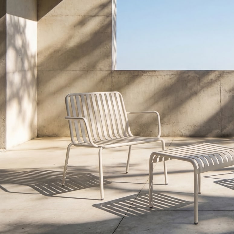 Gaby - Set da giardino in metallo cream 2 posti