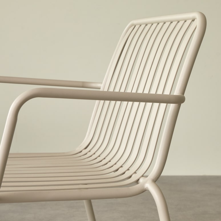 Gaby - Cream metal garden armchair