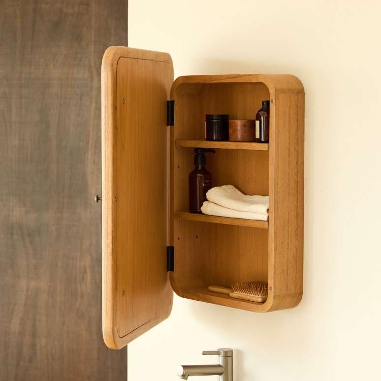 Lino - Armoire de salle de bain avec miroir en mindi