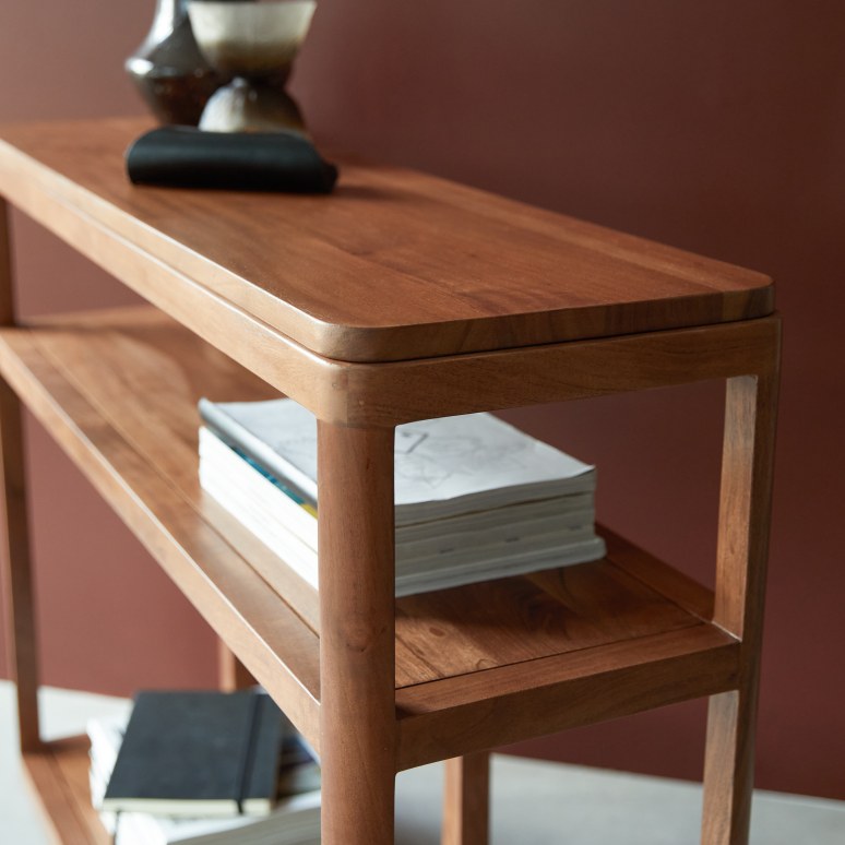 Romée - Console d'entrée en acacia massif P. 31 cm